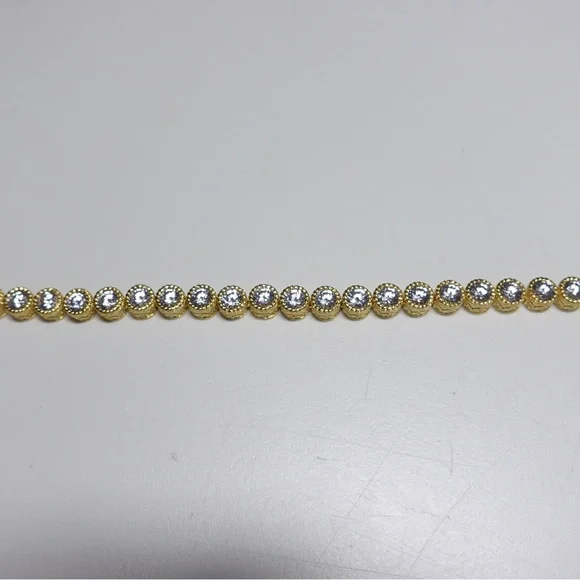 Judith Ripka 14K Gold Clad Sterling Silver 925 & Diamonique CZ Tennis Bracelet - Picture 5 of 11
